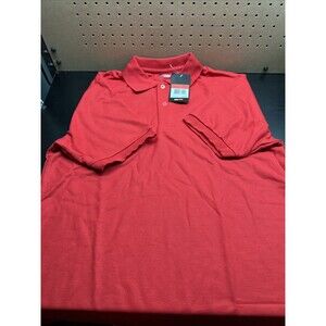 Jump Start Men's Red Short-Sleeve Ribbed Collar Polo Shirt Size Medium NWT